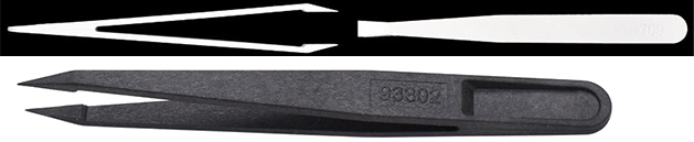 Value-Tec Weiße Plastikpinzetten aus Glasfaser-verstärktem POM (Polyoxymethylen oder Polyacetal)